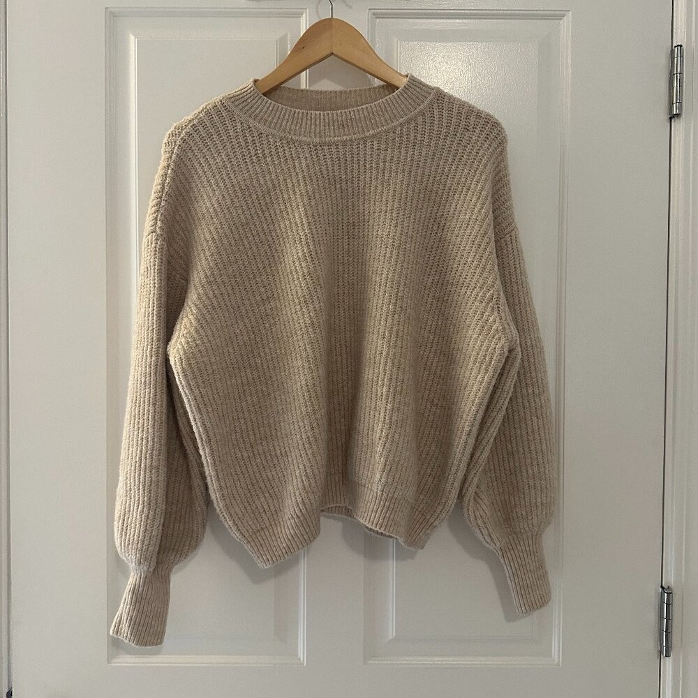 ASOS DESIGN chunky crew neck jumper, Beige, size US 8